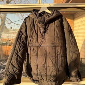 Black Quilted Oversized Black Jacket